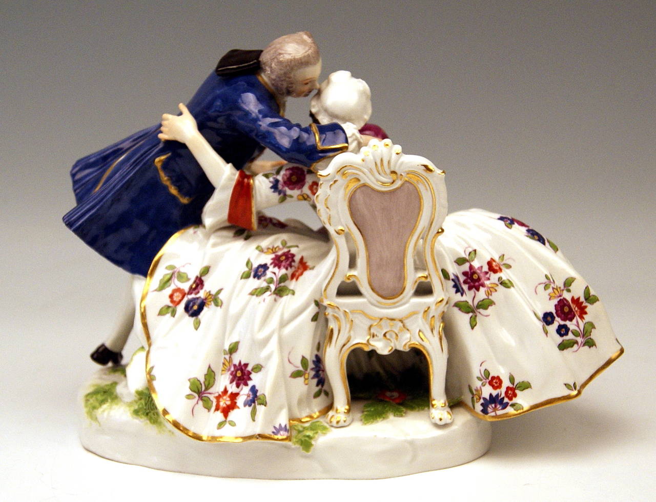 Rococo Meissen Figurine Group by Kaendler of the Lucky Family Gallant Figurines, 1860