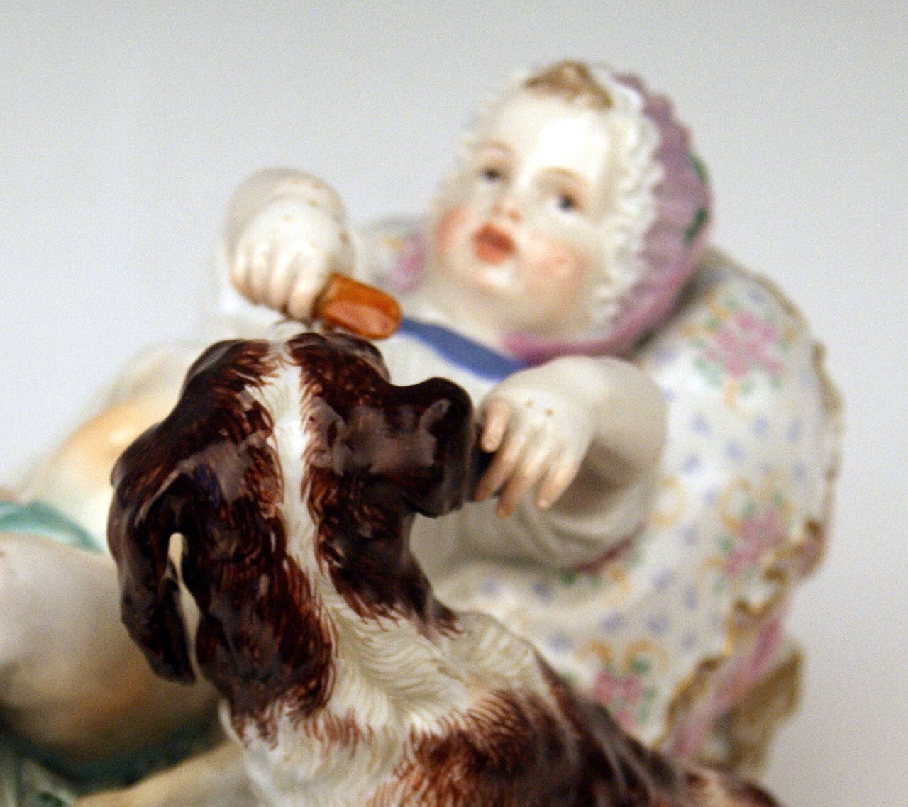 Mid-19th Century Meissen Lovely Figurine Group by Acier of the Placidness of Childhood, 1840 For Sale