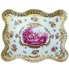 Meissen Teichert Large Platter Excellently Painted, 19th Century 9