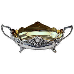 Silver German Centerpiece with Original Brass Liner, Art Nouveau, circa 1900