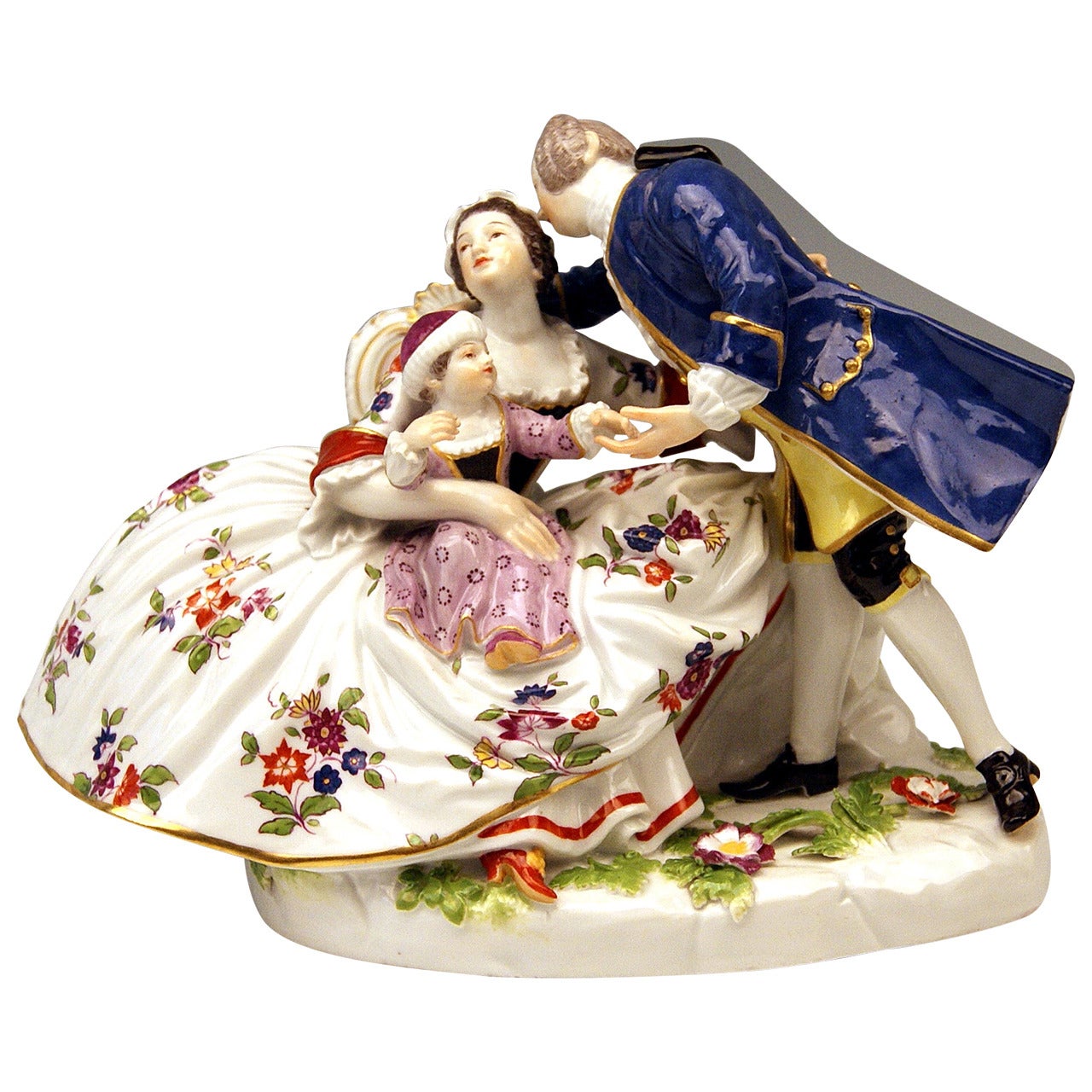 Meissen Figurine Group by Kaendler of the Lucky Family Gallant Figurines, 1860