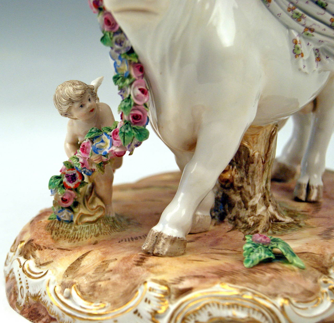 Meissen Rare Figurine Group of Europe Riding on a White Bull, circa 1880 In Excellent Condition In Vienna, AT