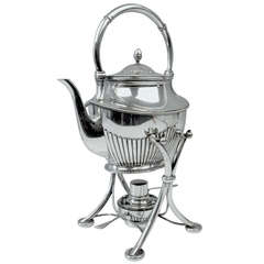 Antique Silver German Samovar Art Nouveau Tea Pot by Langer & Guenther, Saxony, ca1910