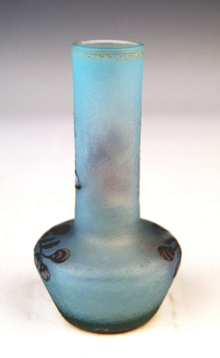 Français Vase Flower Blossoms on Stems de Daum Nancy Art Nouveau France Lorraine vers 1900 en vente