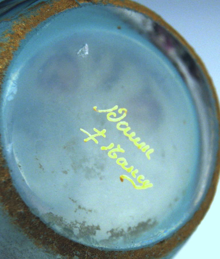 Émail Vase Flower Blossoms on Stems de Daum Nancy Art Nouveau France Lorraine vers 1900 en vente