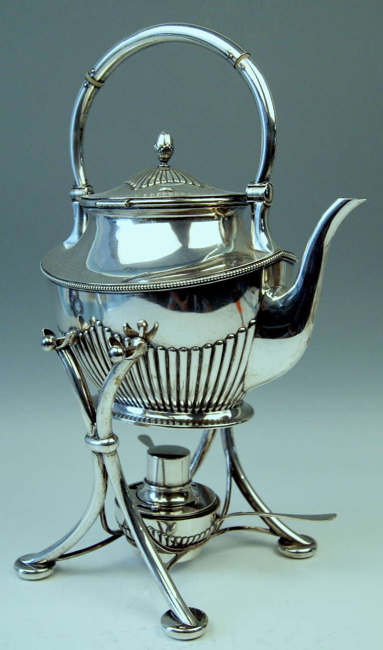 Silver German Samovar Art Nouveau Tea Pot by Langer & Guenther, Saxony, ca1910 In Excellent Condition In Vienna, AT