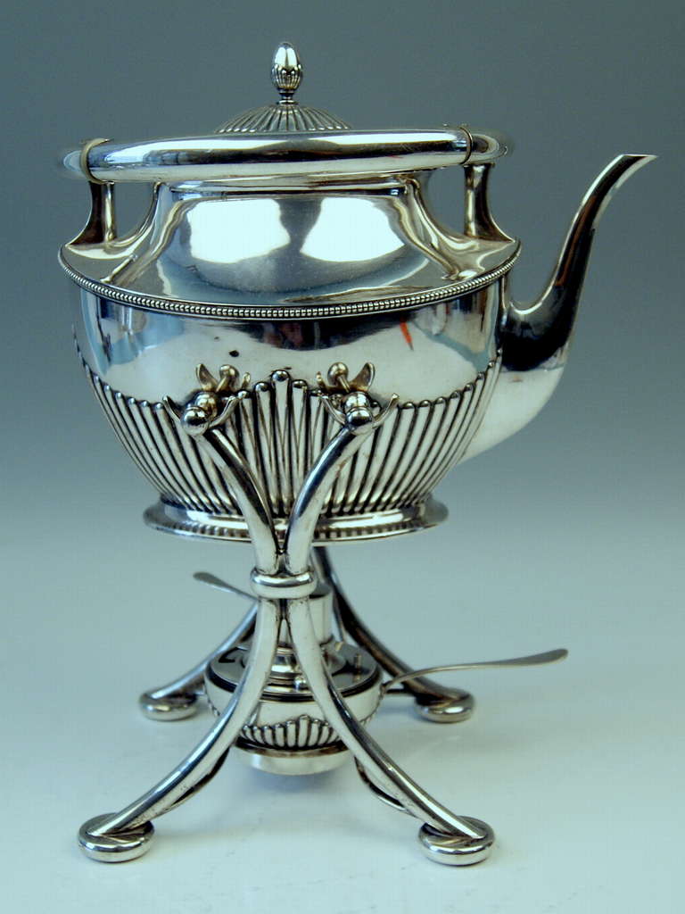 20th Century Silver German Samovar Art Nouveau Tea Pot by Langer & Guenther, Saxony, ca1910