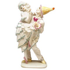 ROSENTHAL GERMANY HARLEQUIN AND COLUMBINE C. HOLZER-DEFANTI c.1923-25 2