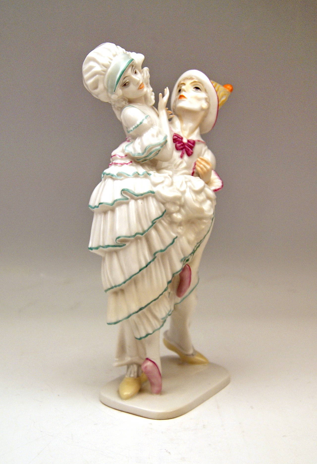 Art Deco ROSENTHAL GERMANY HARLEQUIN AND COLUMBINE C. HOLZER-DEFANTI c.1923-25