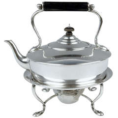 Sterling Silver Art Nouveau Tea Pot on Rechaud by Barnard UK, London, circa 1895 7