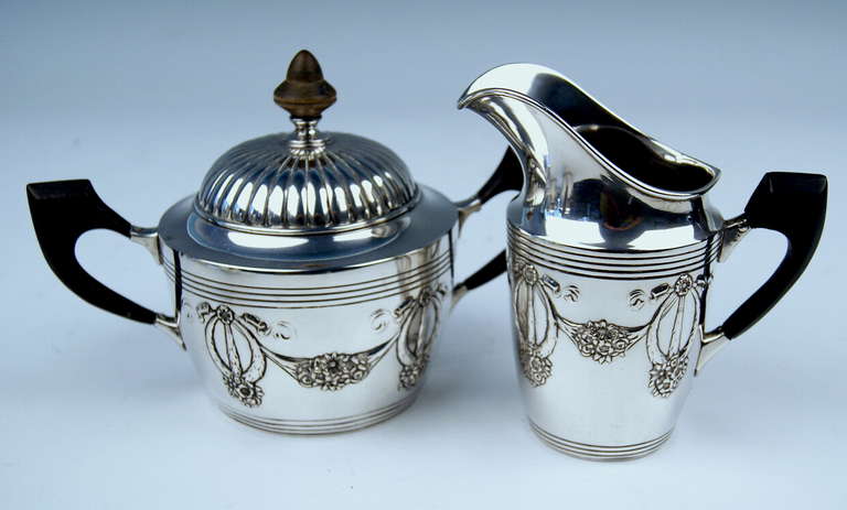 Silver Art Nouveau Coffee Tea Set Vintage Germany Bremen, circa 1905 - 10 1