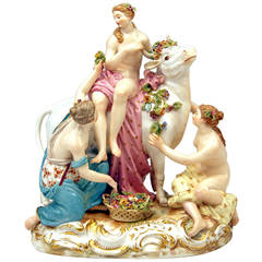 Meissen Figurine Group the Rape of Europe by Kaendler, circa 1860