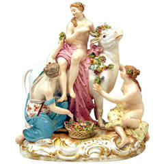 Meissen Figurine Group the Rape of Europe by Kaendler, circa 1860