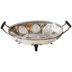 Silver Austrian Huge Bowl Glass Liner, circa 1900-1910 6
