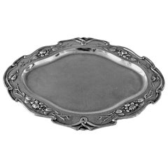 Excellent plateau de service autrichien en argent, vers 1905