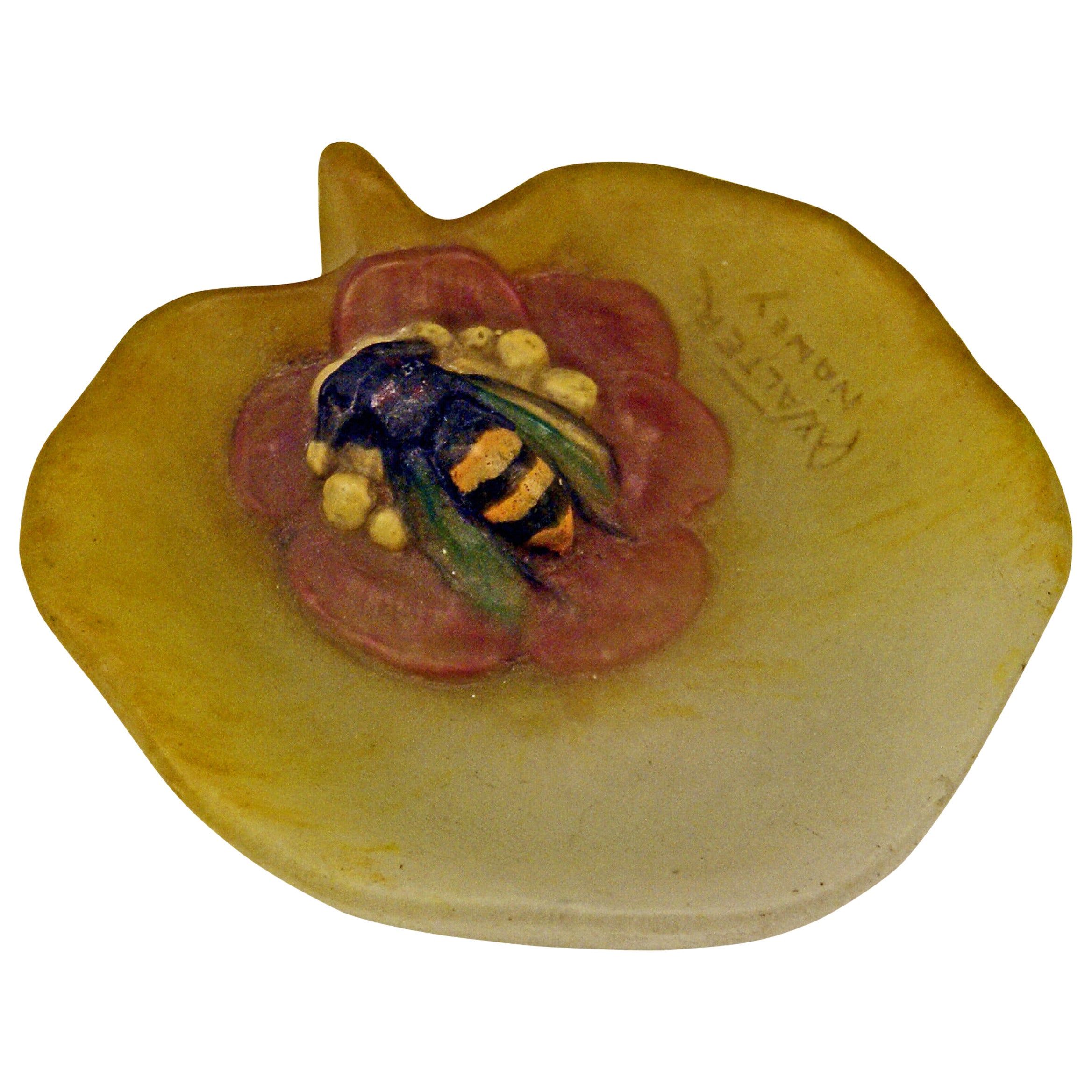 Amalric Walter Nancy Tray or Bowl Art Deco With Bee France Lorraine c.1920-30