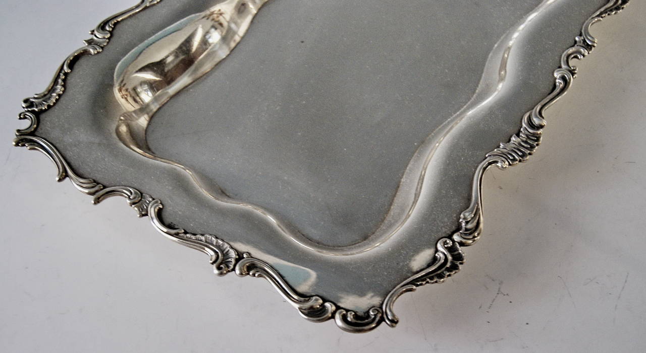 Late 19th Century Silver Italian Excellent Serving Platter, circa 1870 For Sale