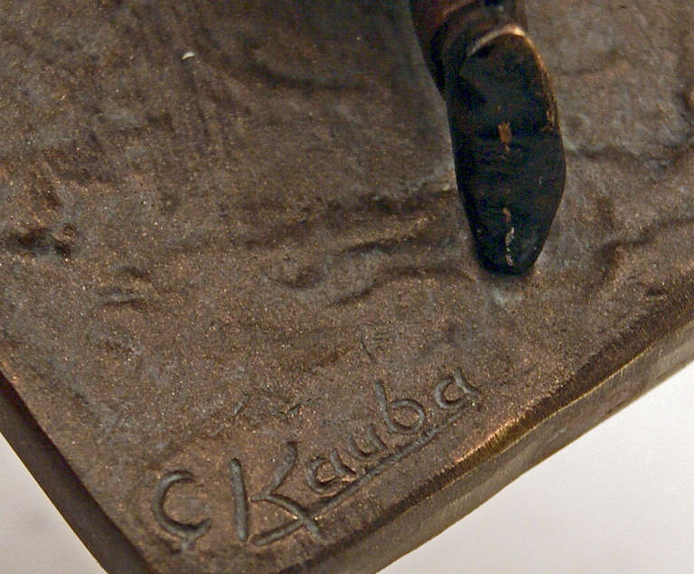 Austrian Vienna Bronze Carl Kauba Style Native American Hunting Red Indian Bow Arrow 1910