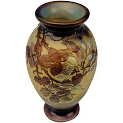 Emile Galle Soufflé Vase Gallé Nancy Art Nouveau Wild Rose France c.1906-14 11