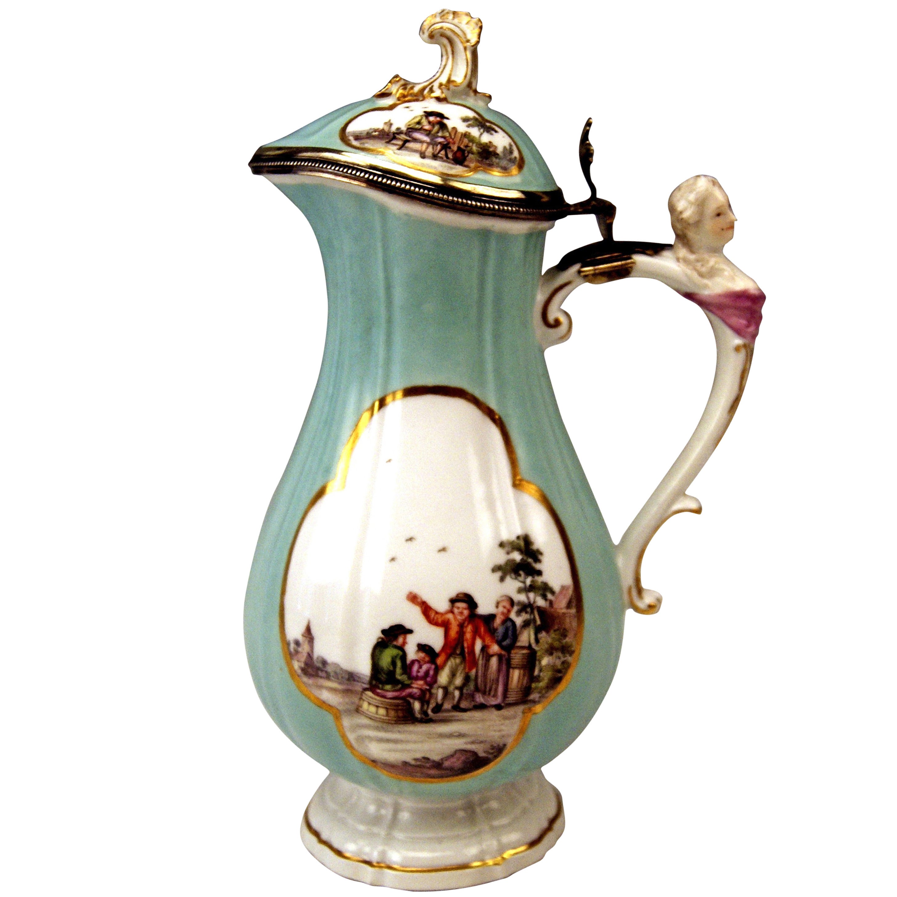 Meissen Lidded Coffee Pot Rococo Period, Made circa 1750