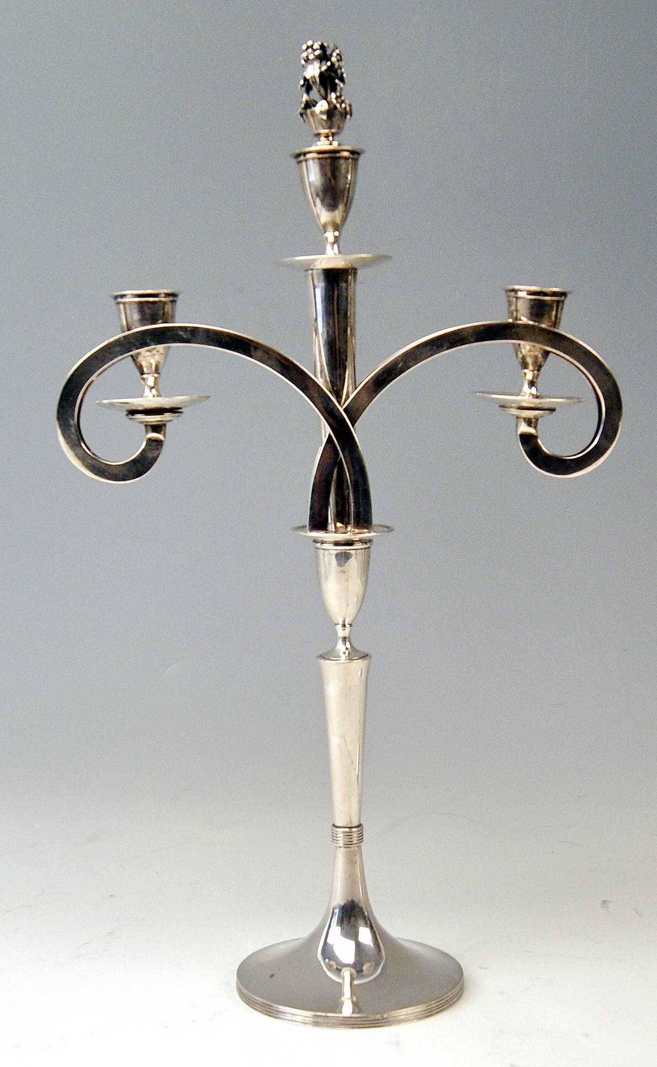 Silver 13 Lot Viennese Two Empire Candlesticks by Anton Koell Dated 1811 In Excellent Condition In Vienna, AT