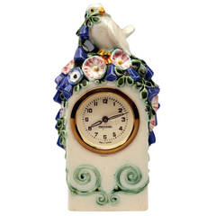 Antique Michael Powolny Vienna Table Clock with Bird