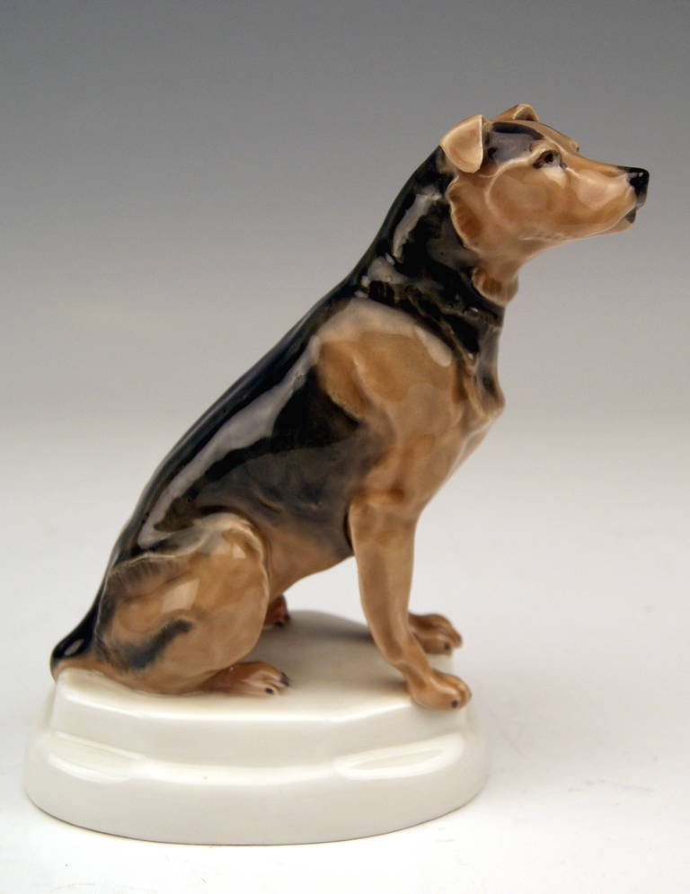 Art nouveau Lovely Dog Figurine Terrier de Meissen par Paul Walther, fabriqué vers 1935 en vente