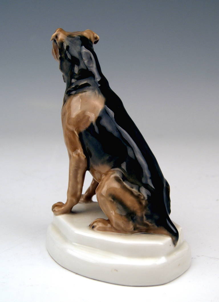 Art Nouveau Meissen Lovely Dog Figurine Terrier by Paul Walther made c. 1935 For Sale