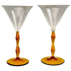 Art Nouveau Set of Two Liqueur Glasses by Josef Hoffmann, Made circa 1920 1
