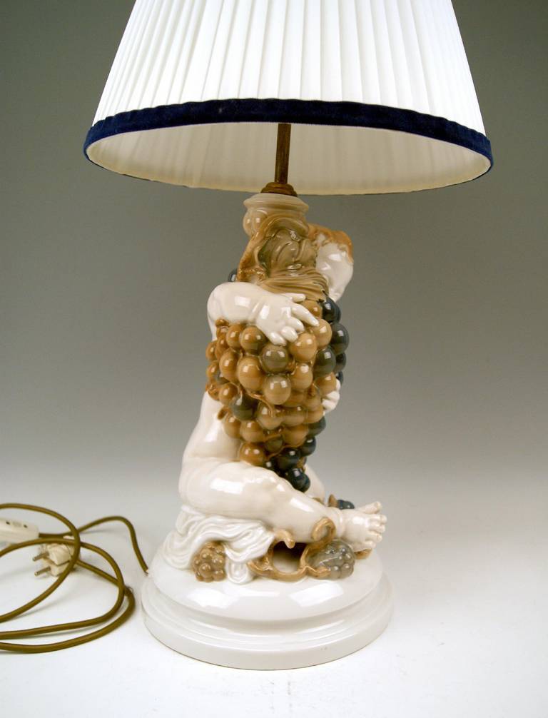 20th Century Rosenthal Germany Huge Cherub Table Lamp by Constantin Holzer-Defanti circa 1920