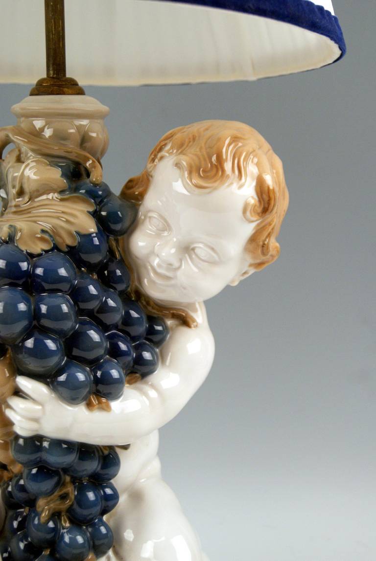 Rosenthal Germany Huge Cherub Table Lamp by Constantin Holzer-Defanti circa 1920 2