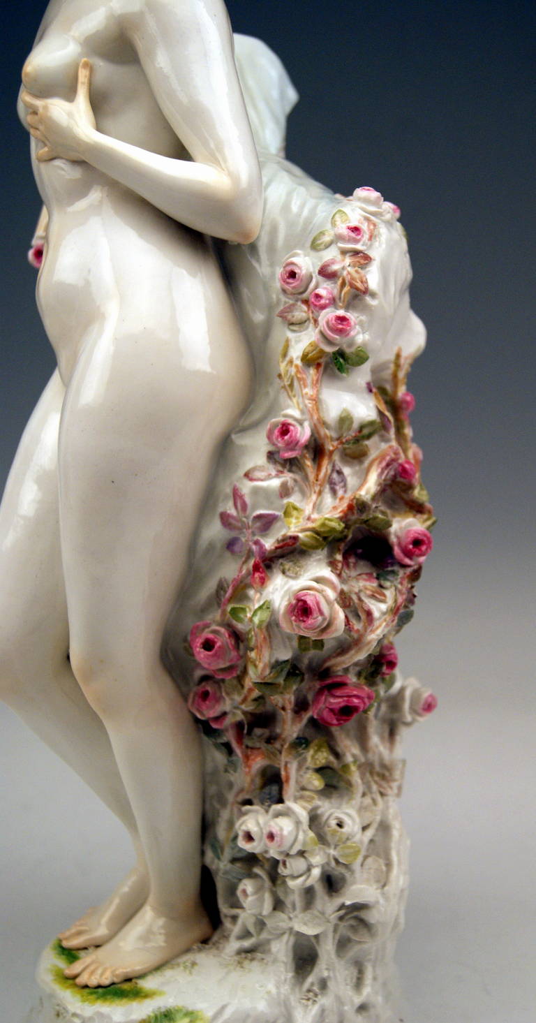 Meissen Art Nouveau Figurine the Blossoming Woman by W. Schott Rarity 1