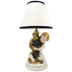 Antique Rosenthal Germany Huge Cherub Table Lamp by Constantin Holzer-Defanti circa 1920