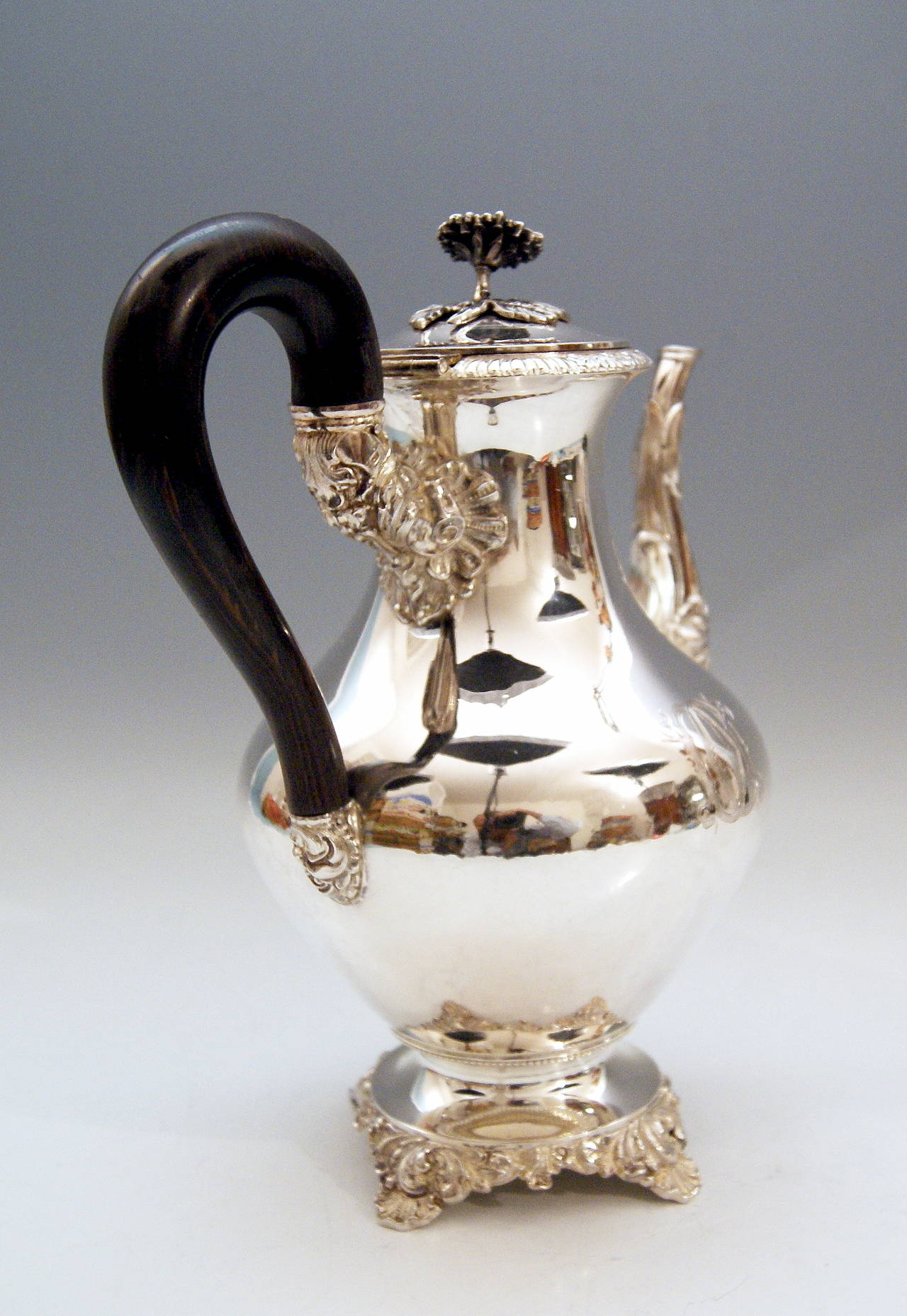 French Silver France Paris Gorgeous Large Coffee Pot, circa 1860