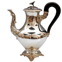 Silver France Paris Gorgeous Large Coffee Pot, circa 1860 3