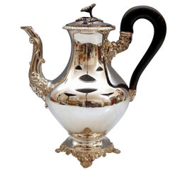 Antique Silver France Paris Gorgeous Large Coffee Pot, circa 1860