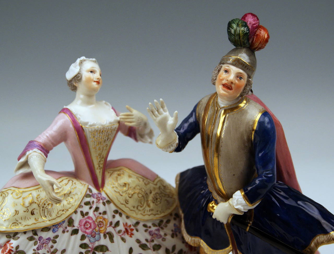 Meissen Figurine Group by Kändler Krinolinen-Operngruppe Opera Singers  c. 1860 1
