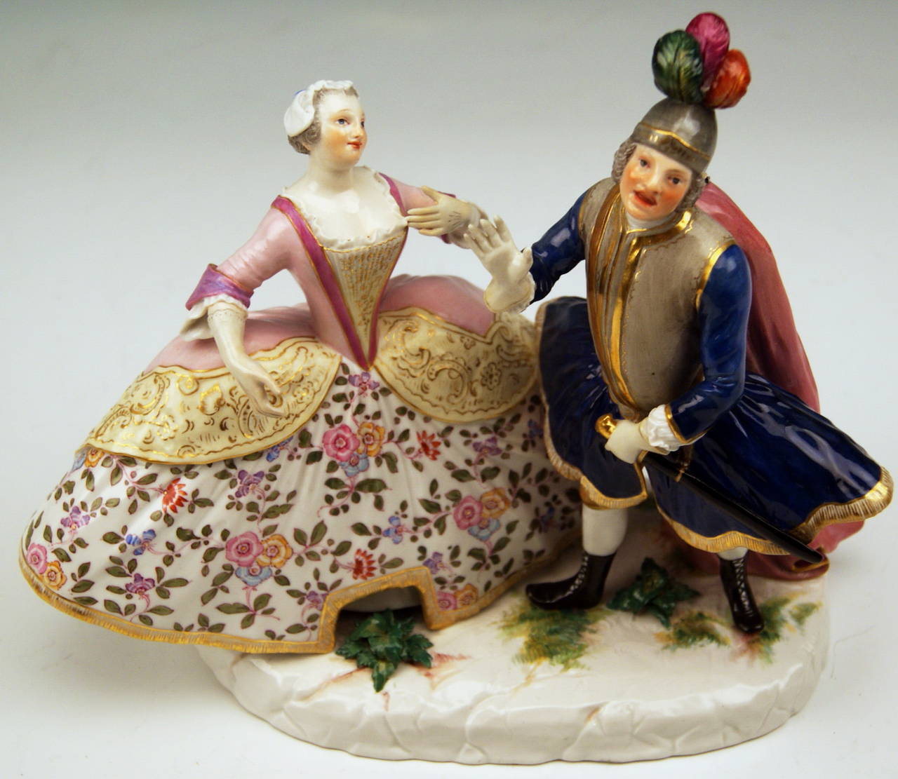 Meissen Figurine Group by Kändler Krinolinen-Operngruppe Opera Singers  c. 1860 2