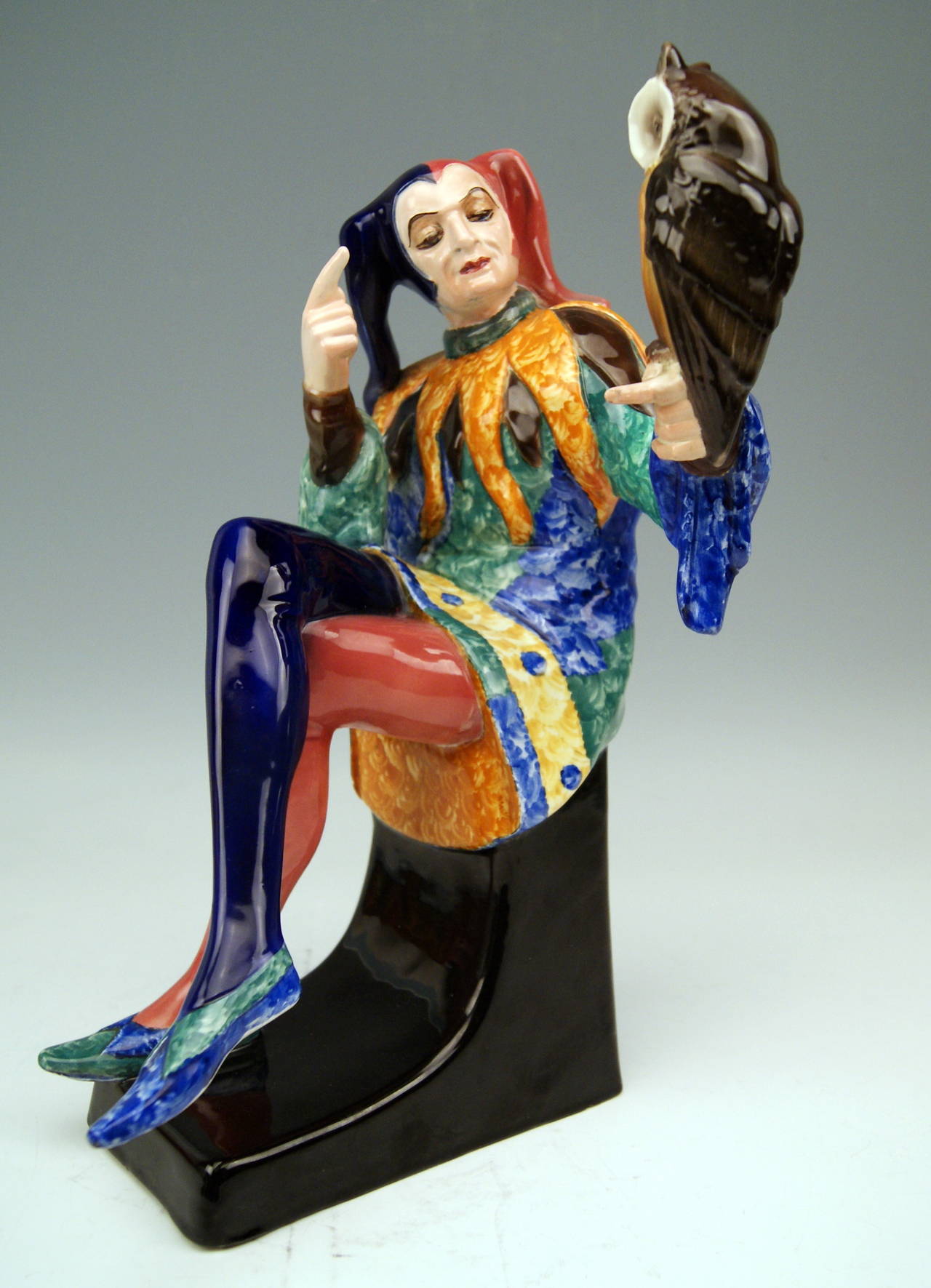 Early 20th Century Goldscheider Vienna Till Eulenspiegel by Josef Lorenzl, Model 5509, circa 1925