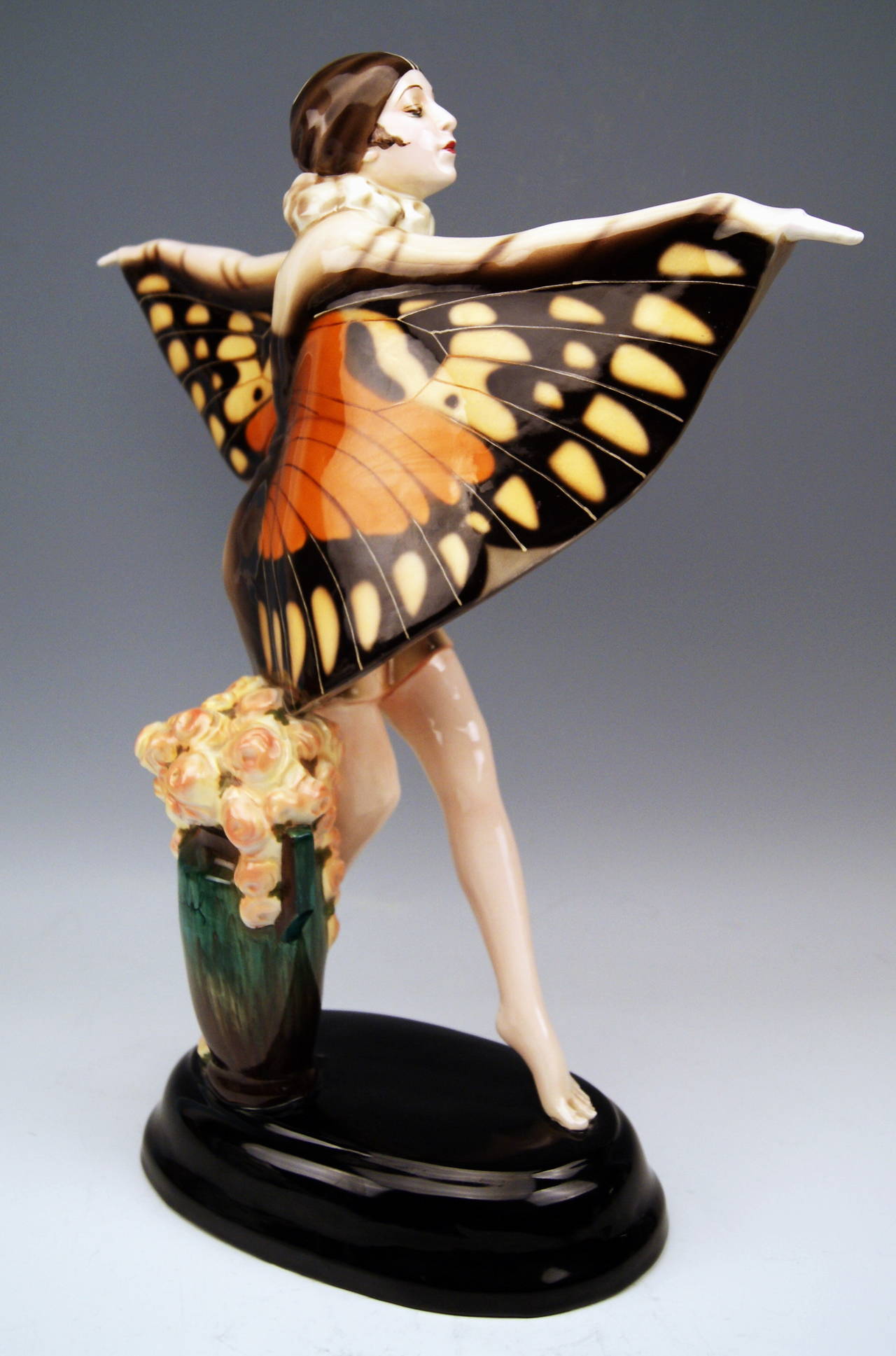 Tall Goldscheider Figurine The Captured Bird Model 5230
 LORENZL DANCING  