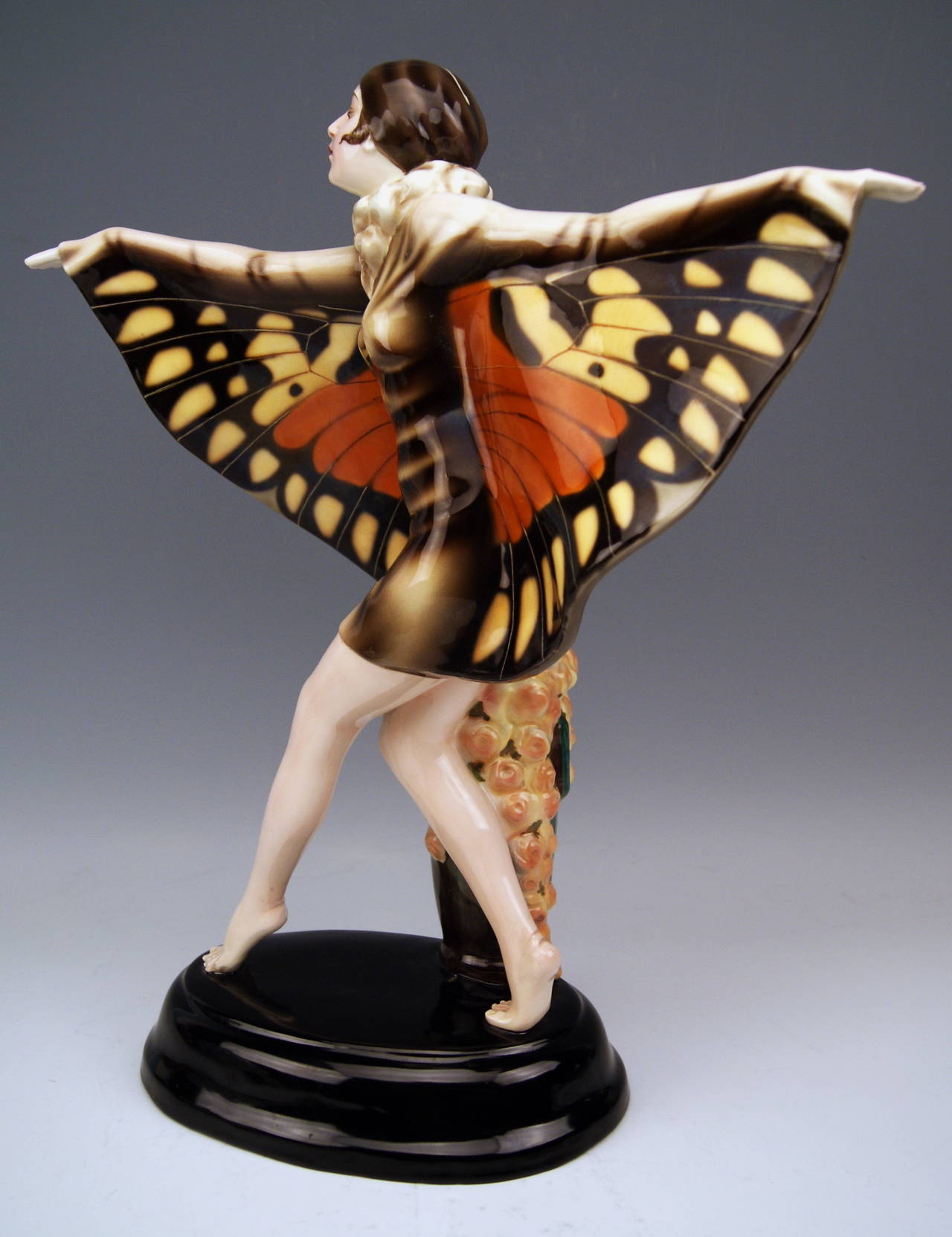 Austrian Tall Goldscheider Figurine, the Captured Bird Josef Lorenzl, Model 5230