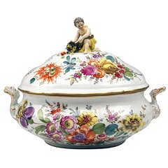 Soupière à couvercle Meissen pour collection 19ème siècle.