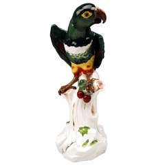 Meissen Animal Figurine Parrot Macaw 19th Century, Kaendler