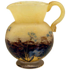 Daum Nancy Small Jug with Cornflowers Art Nouveau France Lorraine c. 1900 7