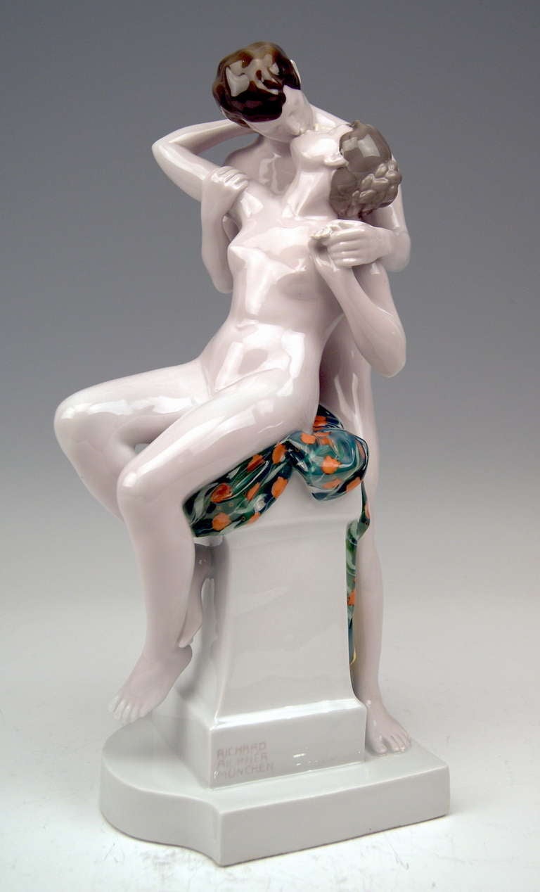 ORIGIN OF MANUFACTORY:   SELB / BAVARIA / ROSENTHAL GERMANY
DATING:       made  1918    (WAR MARK  1914-18)
MATERIAL:   PORCELAIN / CHINAWARE
DESIGN:       RICHARD AIGNER    (designed 1913)
SPECIFICATIONS:
TWO NUDE LOVERS - A MALE AS WELL AS A