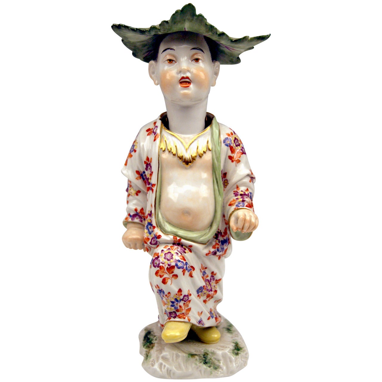 Meissen Chinese Boy with Hat made of Cabbages' Leaves Kändler made 20th century