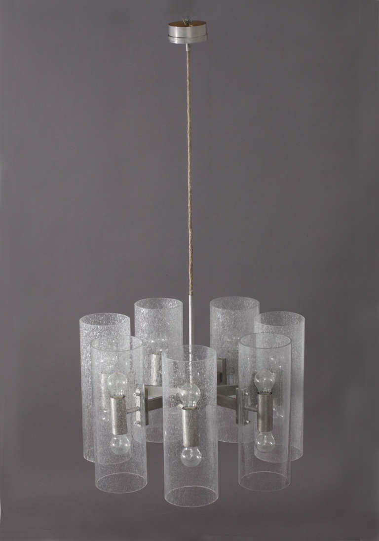 Hanging lamp,
manufacture by Staff Leuchten,
Germany, 1970.
Seven bubble glass tubes
chrome.