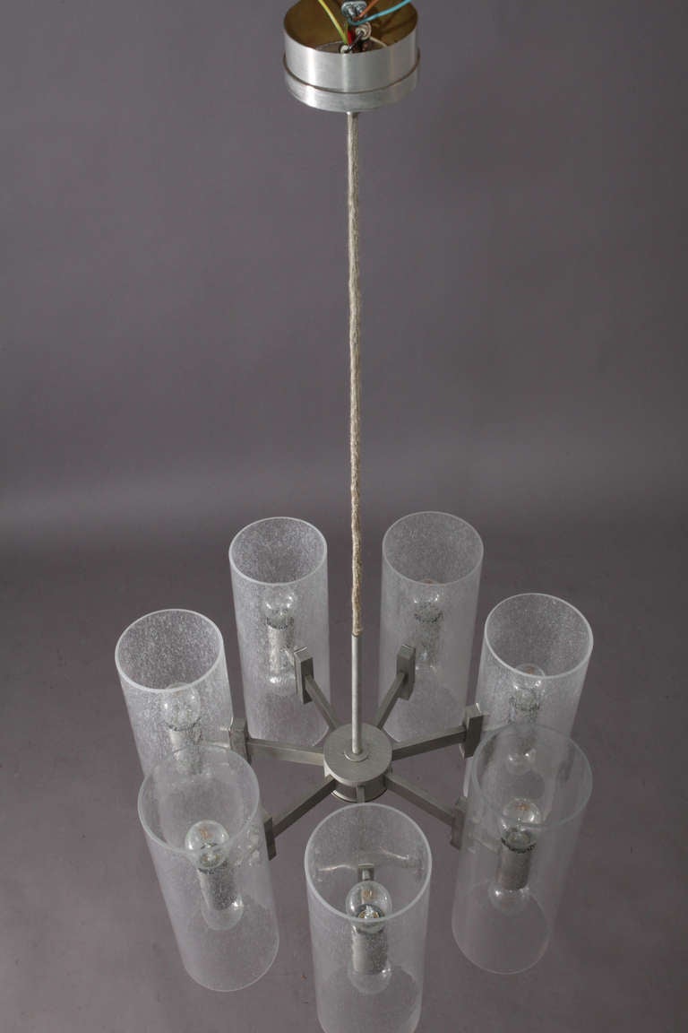 German Bubble Glass Hanginglamp Staff Leuchten For Sale