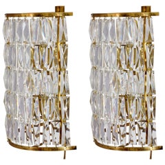 Pair of High Quality Vienna Crystal Glass Sconces, Bakalowits & Sohne Attributed