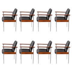 Set of Eight Rosewood Armchairs Designed by Sven Dysthe 12